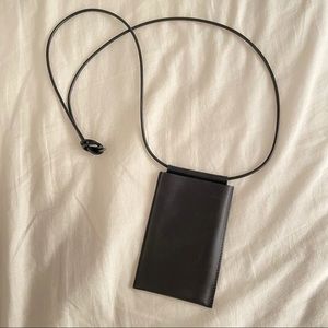 building block black leather iPhone sling crossbody bag